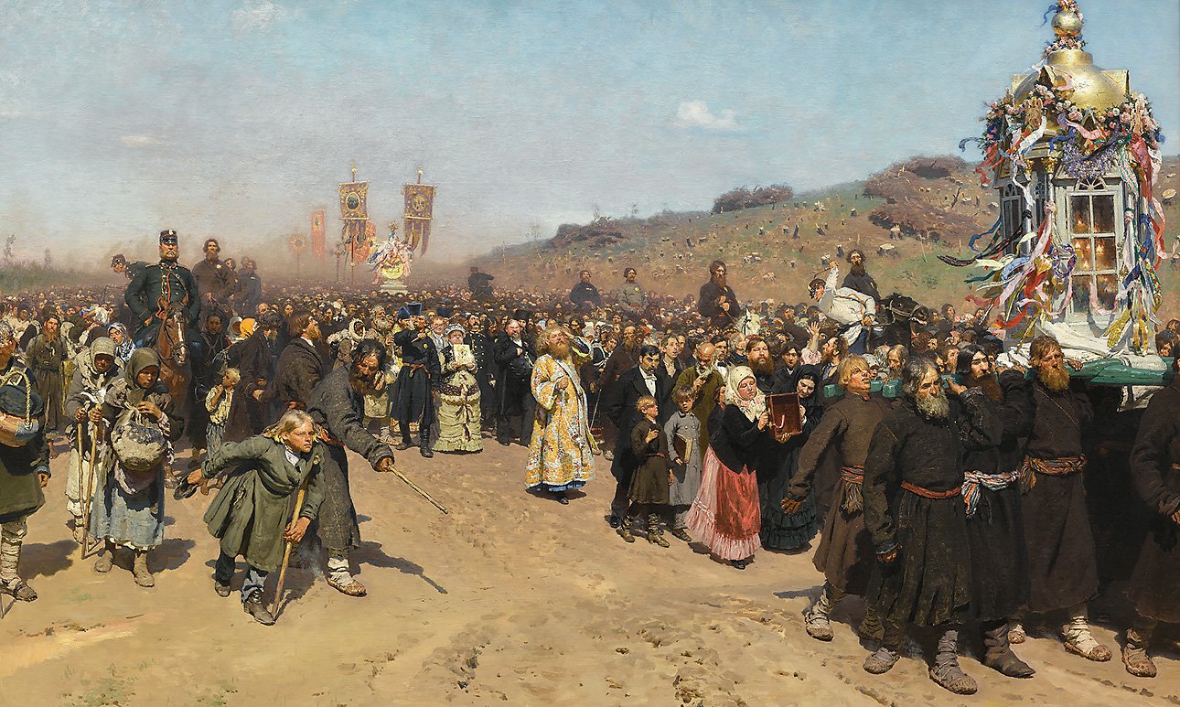 Илья Репин. «Крестный ход в Курской губернии». 1881–1883.  Фото: Государственная Третьяковская галерея