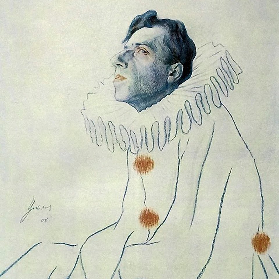 В.Э. Мейерхольд в роли Пьеро («Балаганчик)».  1908.  Фото: Музей-квартира А. А. Блока